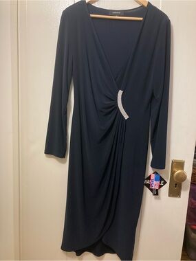 NWTs R&M Richards Dark Navy Blue Dress, Size 12